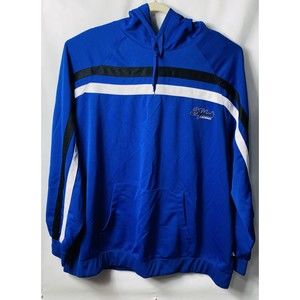 Asphalt Legend Men's Sz 3XL  54/56 Blue w/Black + White Strips Hooded Pull Over